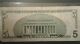 1999 - 5 - Doller;fed.  Res.  Star Note Low /ser.  Off Center Blc.  Cut Bill Small Size Notes photo 1