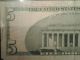 1999 - 5 - Doller;fed.  Res.  Star Note Low /ser.  Off Center Blc.  Cut Bill Small Size Notes photo 3
