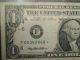1999 1 Doller Bill Fed.  Res.  Star Note.  /low Ser.  Cir.  Bill Small Size Notes photo 1