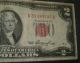 1953 / 2 - Doller Red Seal/ Note - Off Center.  - Cut Rare Small Size Notes photo 1