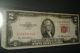 1953 / 2 - Doller Red Seal/ Note - Off Center.  - Cut Rare Small Size Notes photo 2