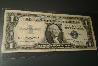 1 - Us - Silver Cirtificate 1doller Bill _biue Seal?1957 photo