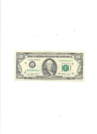 1977 $100 Federal Reserve Note photo