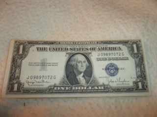 Vintage United States Of America One Dollar Bill/note Blue Seal Series 1935d photo