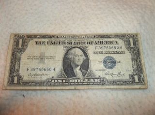 Vintage United States Of America One Dollar Bill/note 1935 E Blue Seal Series photo