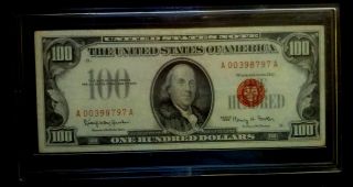 1966 $100 Dollar Red Seal Legal Tender Bill Note photo