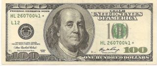 2006 $100 Green Seal Federal Reserve Star Note photo