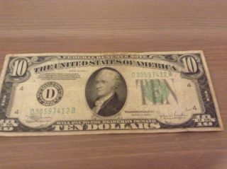 1934 C $10 Ten Dollar Frn Cleveland photo