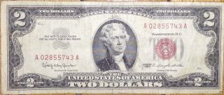 Rare Two Dollar Bill Red Seal From 1963 - $2 United States Note - photo