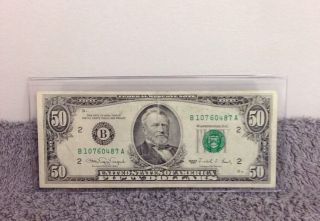 1990 Series 50$ Old Style Bill Serial B10760487a photo