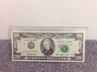 1993 Series 20$ Old Style Bill Serial K09121238a photo