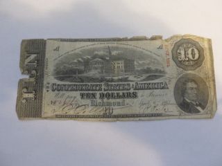 Confederate States Of America 10 Dollar Bill photo