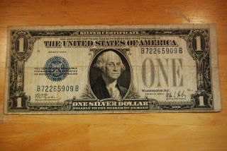 1928b Silver Certificate Funnyback 1 Dollar Note photo
