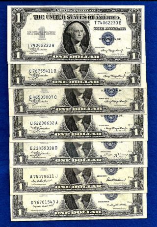 7 1935 One Dollar Silver Certificates photo