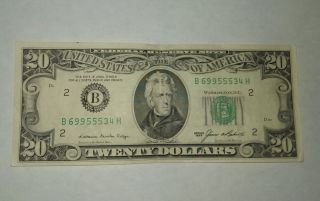 1985 $20 Bill,  Old Style Usa Currency,  York,  District B,  Money,  Twenty photo