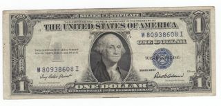 Crisp 1935f Silver Certificate Blue Seal W80938608i $1.  Old Currency Godless photo