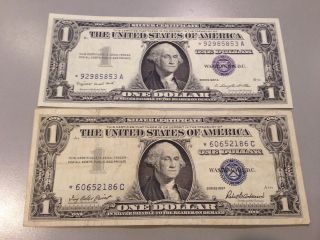2 1957 Silver Certificate One Dollar Bill ' S Washington Note ' S photo