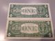 2 1957 Silver Certificate One Dollar Bill ' S Washington Note ' S Small Size Notes photo 1
