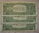 3 X 1988 One ($1) Dollar Usa Federal Reserve Note Circulated Paper Money: US photo 1