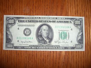 1950 $100 Frn Cleveland Mule Note. . .  D 01306168 A photo