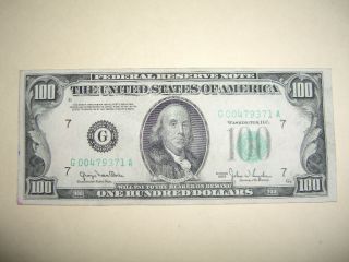 1950 $100 Frn Chicago Mule Note. . .  Near Perfect G 00479371 A photo