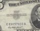 $5.  Blue Seal 1953a Silver Certificate Five Bill E89057033a Old Paper Currency Small Size Notes photo 1