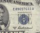 $5.  Blue Seal 1953a Silver Certificate Five Bill E89057033a Old Paper Currency Small Size Notes photo 2