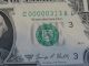 Four Low Serial Number Three Digit ' 00000313 ' Matching $1.  00 Bills - Uncirculated Small Size Notes photo 9