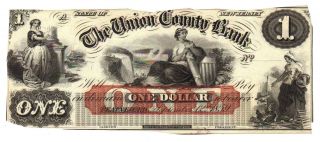 $1 Union County Bank Plainfield Jersey Old Obsolete Paper Note Currency Bill photo