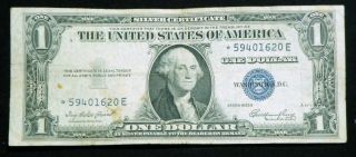 1935e Star $1 One Dollar Silver Certificate Blue Seal Sc5 photo