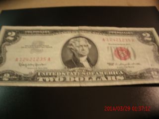 1963 $2 Xf - Crisp Red Seal Note United States Note Blk A/a Granahan/dillion photo