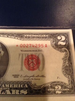 1963 Star Note Very.  White Paper Red Red Red photo