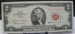 Real 1963 Red Seal Two Dollar United States Note (1017d) photo
