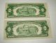 Pair Vintage U.  S.  1953 A And 1953 B Two 2 Dollar United States Note,  Uncirculated Small Size Notes photo 3