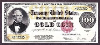 Us 1922 $100 Gold Certificate Fr 1215 Vf - Xf (- 538) photo
