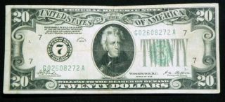 1928 $20 Redeemable In Gold On Demand Note Tate - Mellon No.  7 Chicago - Lot3 photo