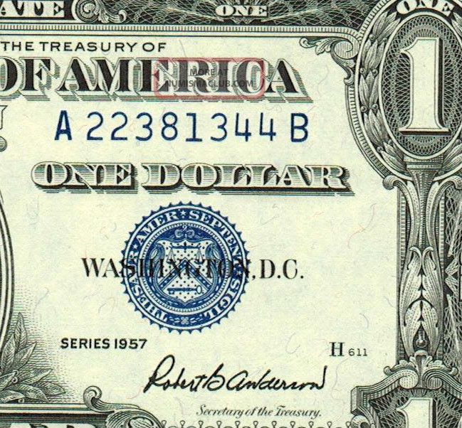 $1 1957 Silver Certificate Choice Uncirculated More Currency 4