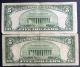 Two 1953 $5 Blue Seal Silver Certificates (a39339387a) Small Size Notes photo 1