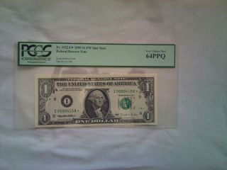 1995 Star Us$1 Federal Reserve Note Pcgs Graded Very Choice 64 Ppq I Block photo