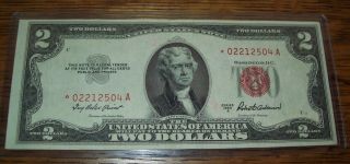 1953a $2 Bill Star Note United States Note Two Dollar Bill photo