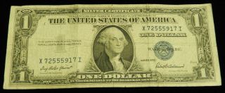 $1 Silver Certificate 1935 Washington Currency Bill Old Rare Paper Money 001 photo