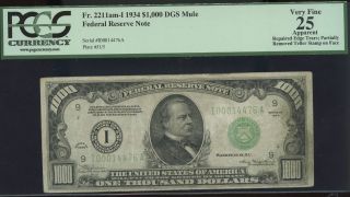 $1000 1934 Minneapolis Pcgs Vf25 Rare photo