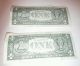 Two (2) Repeating Serial Number $1.  00 Bill ' S.  In Good Circulated. Small Size Notes photo 1