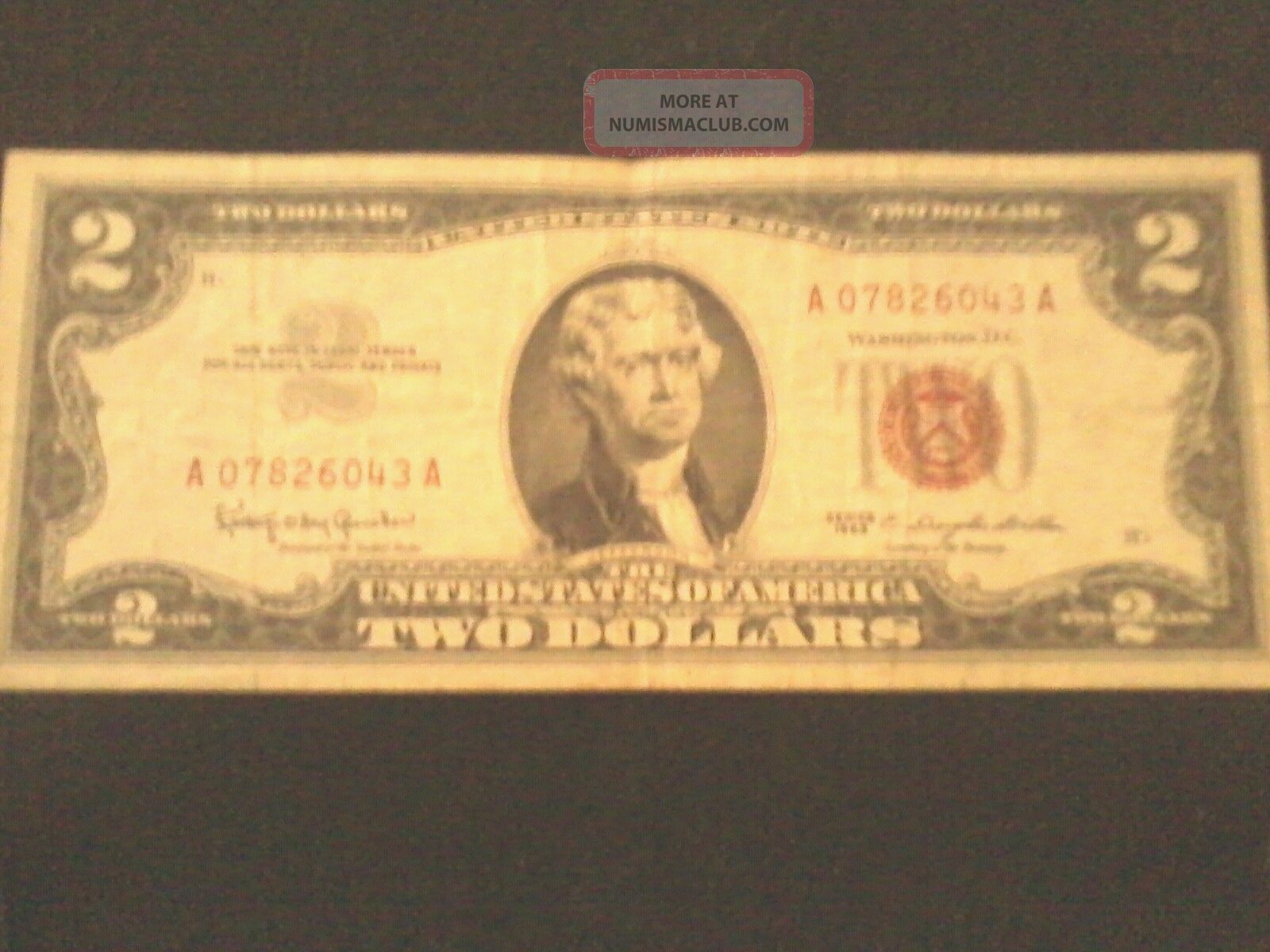 value of 1963 2 dollar bill red seal
