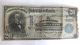 Rare 1902 Date Back $20 National Bank Note Blue Seal Repaired Paper Money: US photo 1