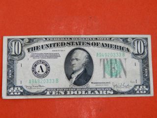 1934 D Ten Dollar Bill photo