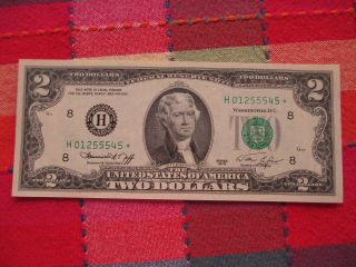 1976 $2 Star Note Uncerculated photo