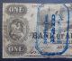 Bank Of Augusta Georgia $1 One Dollar Note 1867 - Obsolete Paper Money: US photo 1