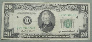 1950 B $20 Dollar Federal Reserve Note Grading Fine Cleveland 4026b Pm2 photo