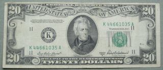 1950 B $20 Dollar Federal Reserve Note Grading Vf Dallas 1035a Pm2 photo